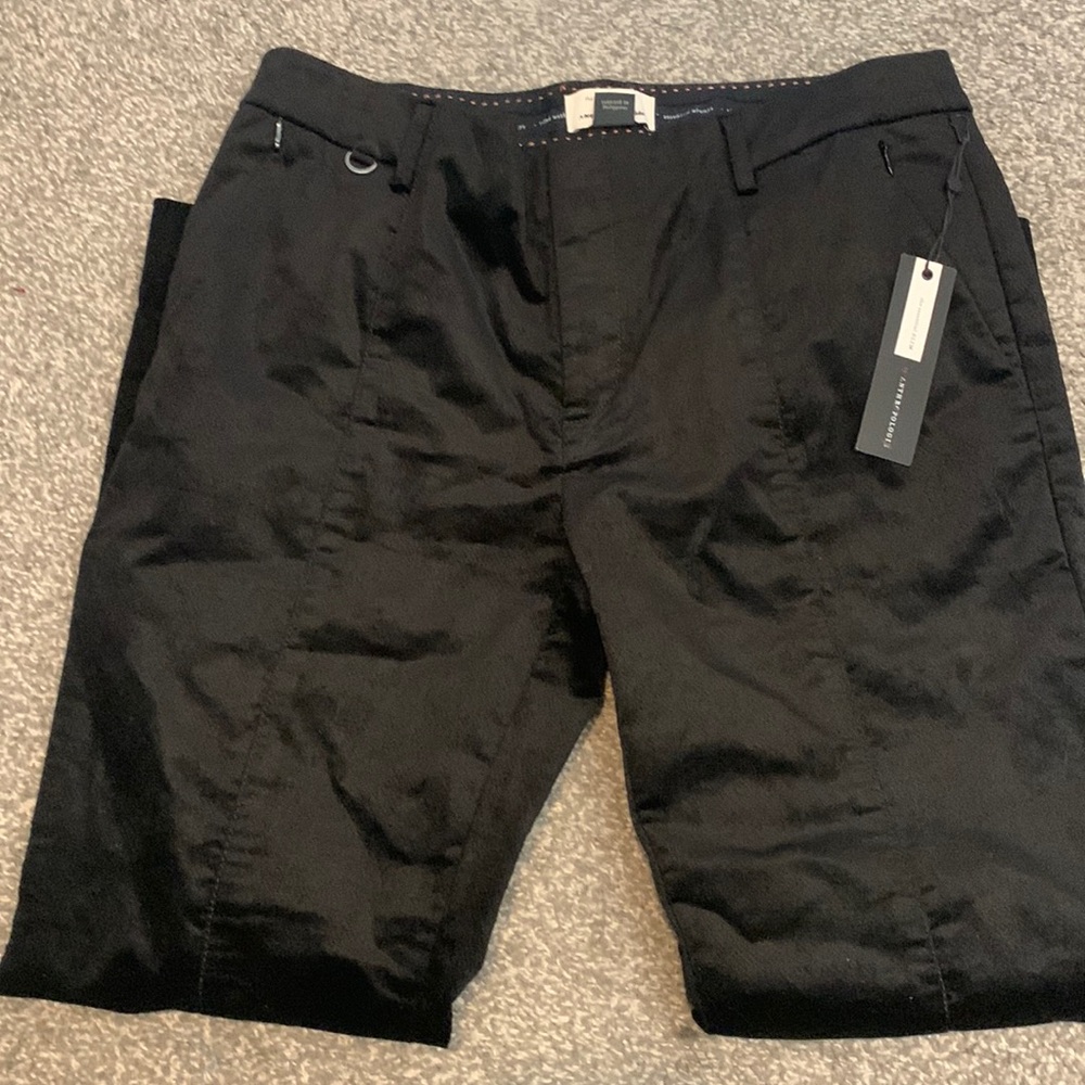 Anthropologie Black Velvet Slim Pants